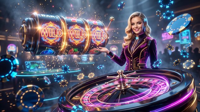 Croupier presenting slots and ro&acirc;&euro;&brvbar; 2K
