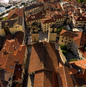 Cathedral Square Framed by Kotor Old Town Rooftops