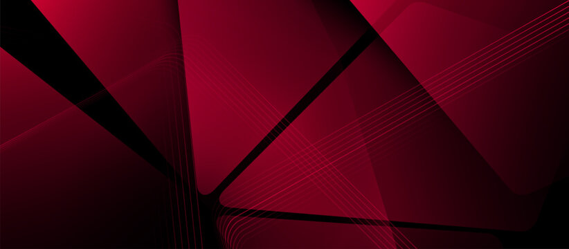 Red abstract futuristic geometric poly technology background. Science and technology. Vector illustration