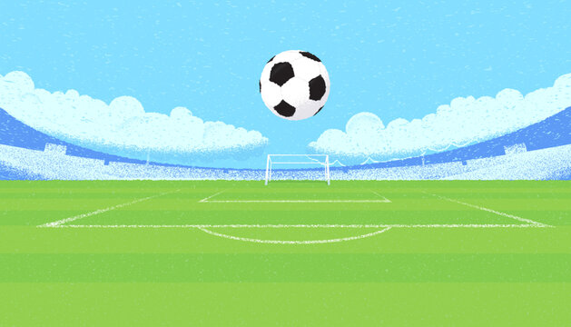 Football or soccer ball isolated on light gray background. Sport equipment.