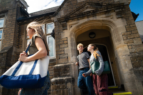 Students step out of school for a quick break
