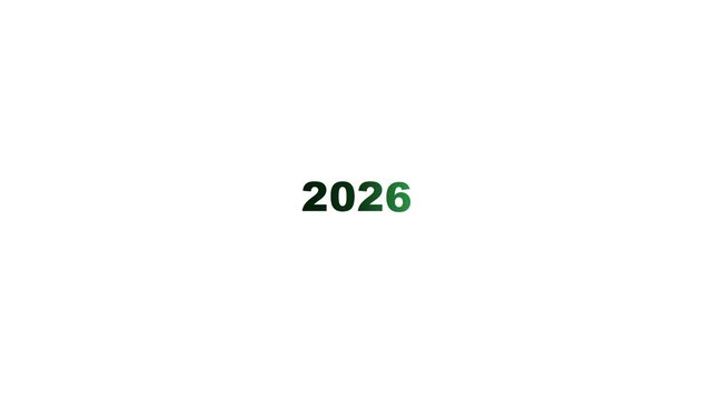 Premium 3D rolling typography animation counting from 2017 to 2027. Features a mechanical odometer scroll from top to bottom, locking onto 2027 as the centered focal point. Clean, minimalist white bac