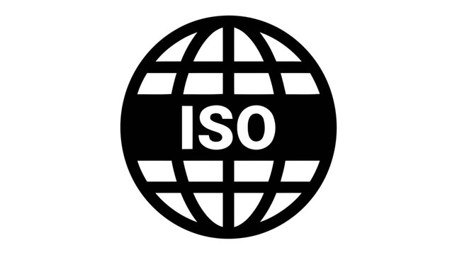 Vector illustration of iso international standards organization globe logo on a transparent background
