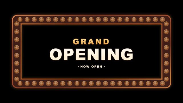 Grand Opening Marquee Chasing Lights Animation Overlay