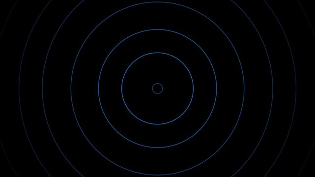Blue Concentric Ripple Rings Expansion Animation Overla