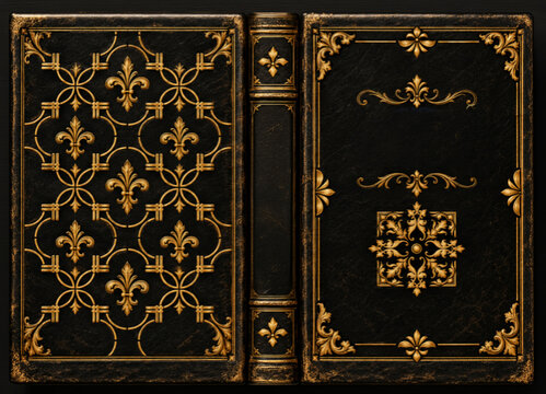 book cover design with retro decorations