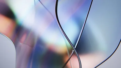 Closeup transparent glass curves with soft colorful reflections © Photocreo Bednarek