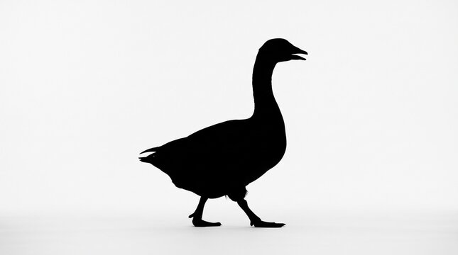 Goose silhouette side view walking isolated on white background vector illustration