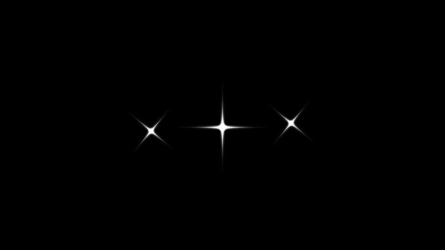 Twinkle star glitter sparkle, shiny glowing stars, fairy twinkle stars on black screen, white cartoon, 4k star sparkle vector doodles, glowing light effect.