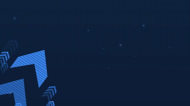 Abstract arrow shapes on a dark starry background with copy space suitable for business progress and technology themes animation