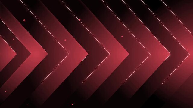 Abstract chevron arrows on a dark background creating a fast forward motion and modern tech style design animation
