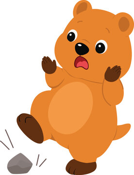 Surprised Quokka Cartoon Character, Funny Oops Reaction