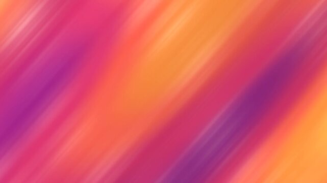 Abstract sunset light rays gradient background with slow diagonal streaks in purple pink orange and yellow, seamless loop