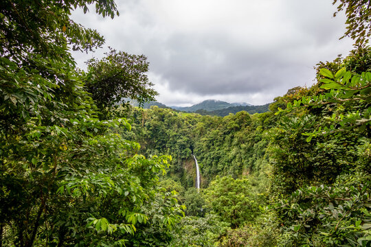 Fortuna River Waterfall in the Province of Alajuela, San Carlos, Costa Rica