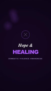 Purple national domestic violence awareness month typography glows with hope and healing, ideal for campaigns, social posts, and advocacy materials.