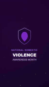 Purple domestic violence awareness text animation brings banner design to life, suitable for campaigns, social posts, presentations, and advocacy materials.