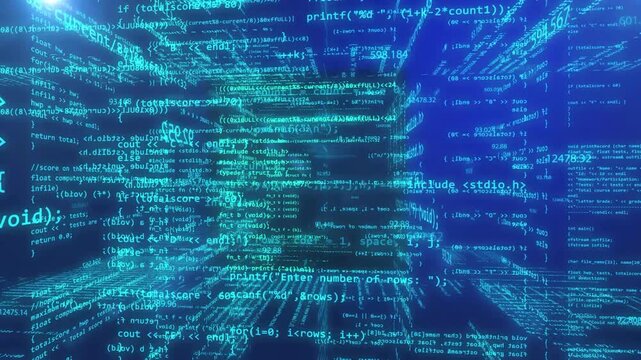 futuristic digital programming code data flow anim 