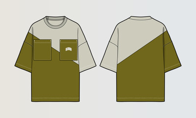 Cut and Sew T-Shirt Designs with Colourblock Panels, Patterns and Graphics
