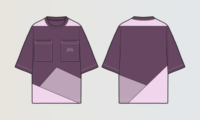 Cut and Sew T-Shirt Designs with Colourblock Panels, Patterns and Graphics