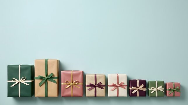 A beautifully arranged collection of colorful gift boxes perfect for celebrations holidays or expressing heartfelt gratitude and appreciation to loved ones