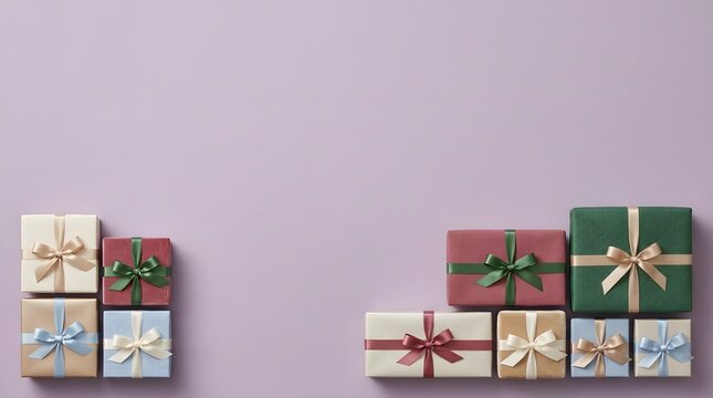 A beautifully arranged collection of gift boxes perfect for celebrations holidays or expressing gratitude with thoughtful presents and festive cheer
