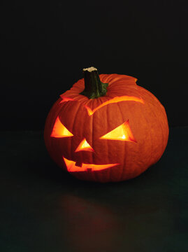 Pumpkin lantern with smiling face, Halloween celebration concept for events and decorations