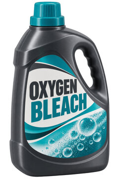 Oxygen Bleach in Plastic Jug Isolated on Transparent Background
