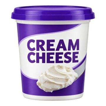 Generic Cream Cheese Tub Packaging Isolated on Transparent Background