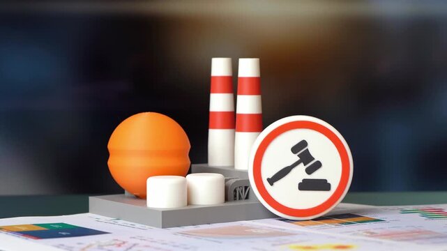Industrial plant and legal proceedings. Property seizure, disputes over industrial assets.