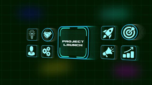 Project launch and new business initiative concept. Project startup, successful execution, launch planning and business development.