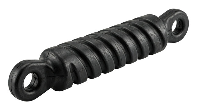 Flexible rubber shock absorber with coil design for mechanical applications