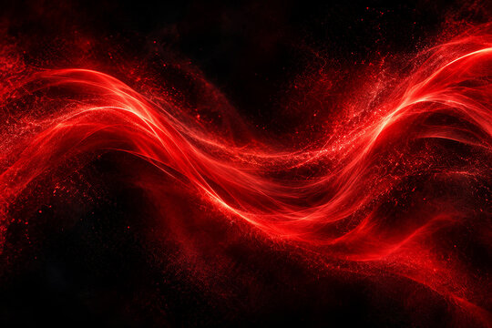 Glowing Red Energy Ribbons