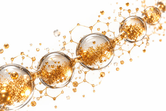 Floating Golden Molecular Spheres