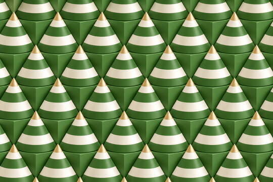 Green Striped Cone Pattern
