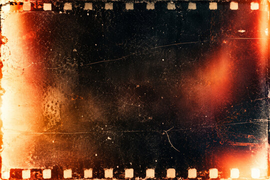 Orange Burnt Filmstrip Frame