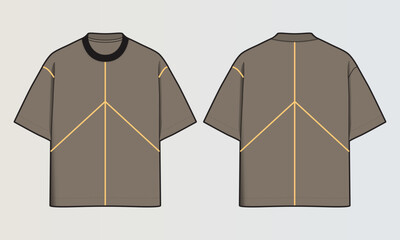 Obraz na płótnie Canvas Cut and Sew T-Shirt Designs with Colourblock Panels, Patterns and Graphics