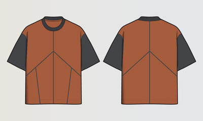 Obraz na płótnie Canvas Cut and Sew T-Shirt Designs with Colourblock Panels, Patterns and Graphics