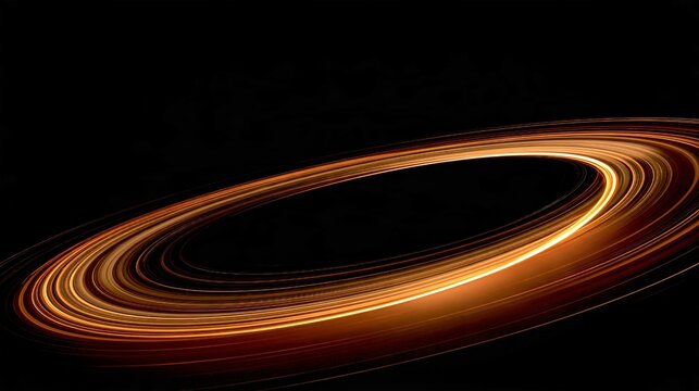 Golden Light Sweep Forming an Ellipse on Black
