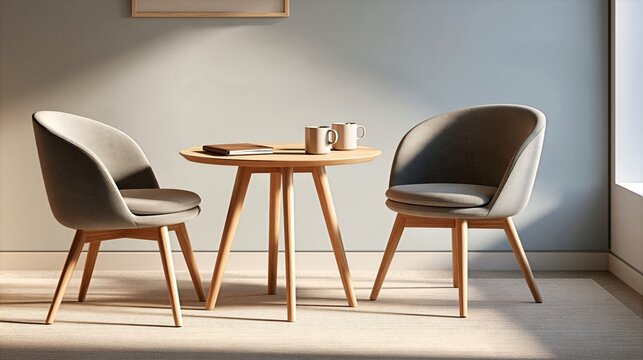 Employee Wellness Check-In Room with Two Chairs and Coffee