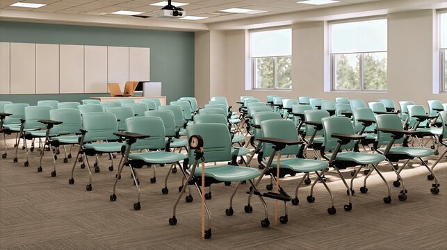 Classroom Accessibility Seating Review with Measuring Tape and Spaced Chairs