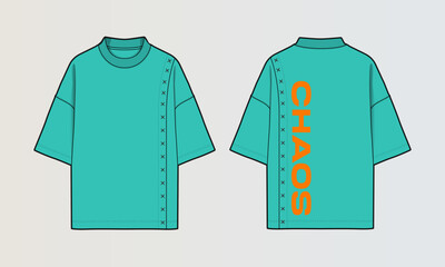 Obraz na płótnie Canvas Cut and Sew T-Shirt Designs with Colourblock Panels, Patterns and Graphics