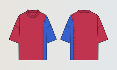 Obraz na płótnie Canvas Cut and Sew T-Shirt Designs with Colourblock Panels, Patterns and Graphics