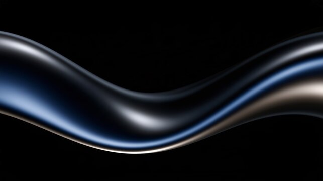 Dark blue and black silk wave with glossy smooth curves for elegant luxury branding design.