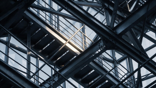 Modern Steel Staircase and Metal Architectural Construction