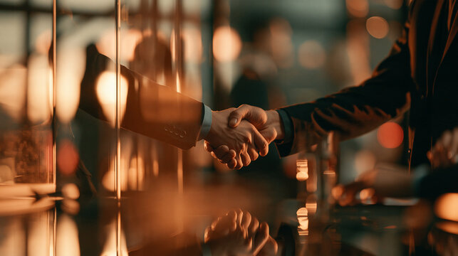 Businessmen Shaking Hands After Successful Corporate Deal