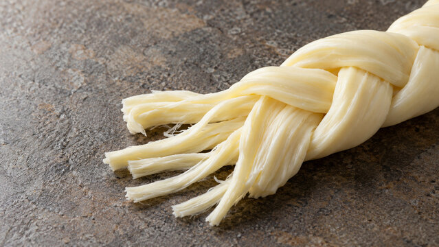 Braided String Cheese with Loosened Fibrous Strands