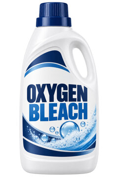 White bottle of oxygen bleach laundry cleaner
