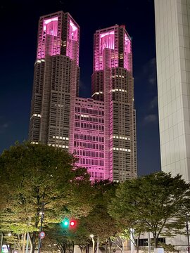 Colorful Tokyo Projection Mapping Project on the Tokyo Metropolitan Government Building in Shinjuku City, Tokyo Japan