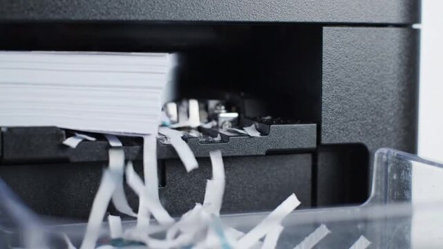 Paper shredder machine in action by VSRExport to dispose of documents safely and securely