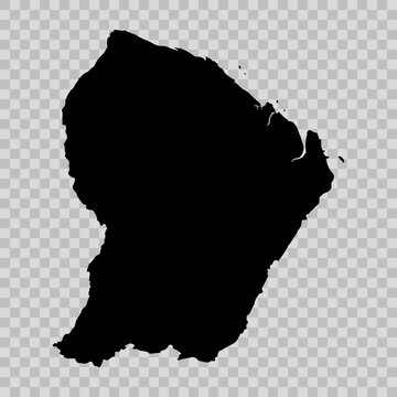 French Guiana map silhouette isolated black vector outline